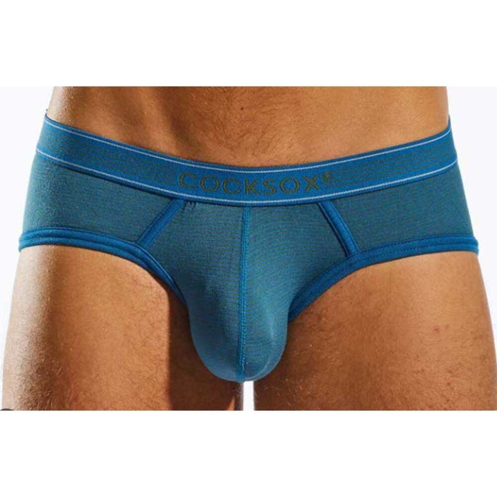 Cocksox Pro Stripe Sports Brief Blue Green Mens Underwear Small